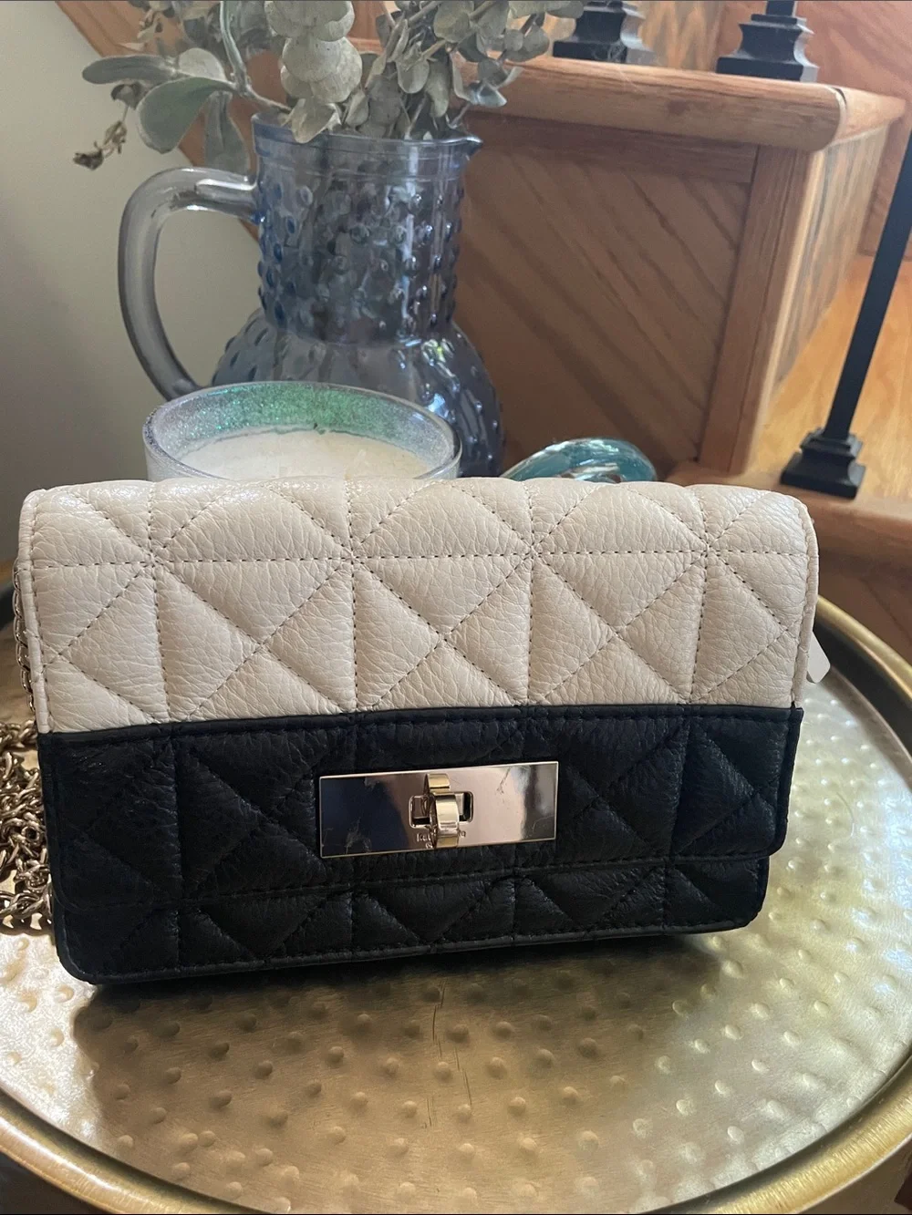 Kate Spade Quilted Sedgewick Avalon Crossbody Convertible Bag Clutch Cream
